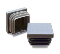 ajile - 4 piezas - Contera acanalada para tubo cuadrado 20 x 20 mm - GRIS - EPC320