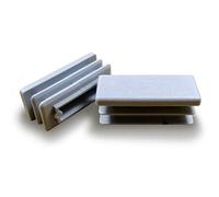 ajile - 4 piezas - Contera acanalada para tubo rectangular 80 x 40 mm - GRIS - EPG380