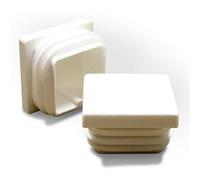 Ajile Contera Interior Estriada Pie de Muebles para Tubo Cuadrado Conteras para Protección de Plastico BLANCO Para Tubo 20x20 mm - 16 Unidades - EPC220x16-FBA