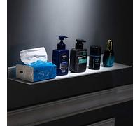 AJINGE Estantes de metal flotantes montados en la pared, estante de baño blanco montado en la pared, estante de almacenamiento de capacidad de carga extra fuerte a prueba de herrumbre (50 cm)