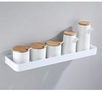 AJINGELA Estante de almacenamiento de metal flotante montado en la pared, estantes de baño blancos que ahorran espacio, estante de almacenamiento flotante extra fuerte a prueba de óxido (40 cm)