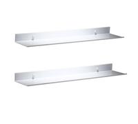 AJINGELA Estantería flotante de metal para montar en la pared, estante de baño blanco montado en la pared, ahorro de espacio, resistente al óxido, capacidad de carga extra fuerte (2 unidades, 60 cm)