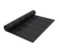AJJHUUKI Alfombrilla para control de malas hierbas y raíces, color negro, 1 x 200 m de polipropileno