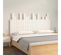 AJJHUUKI Cabecero de pared blanco 146,5 x 3 x 80 cm, madera maciza de pino, muebles, camas y accesorios, cabeceros y estribos