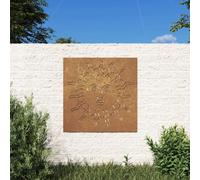 AJJHUUKI Decor-Artwork-Posters,Prints & Visual Artwork-Garden Wall Decor 55x55cm Corten Steel Sun Design