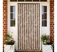 AJJHUUKI Decor-Window Treatments-Window Screens-Insect Curtain Beige and Light Brown 100x220cm Chenille