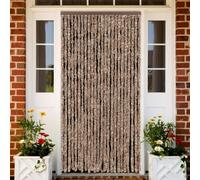 AJJHUUKI Decor-Window Treatments-Window Screens-Mosquitera - Cortina de chenilla beige y marrón oscuro, 100 x 230 cm