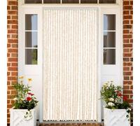 AJJHUUKI Decor-Window Treatments-Window Screens-Mosquitera - Cortina de felpilla beige y blanca 100 x 220 cm