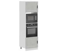 AJJHUUKI Gabinetes para el hogar y almacenamiento, armarios de cocina, armarios de horno, 2 piezas, madera de ingeniería gris de hormigón Porto