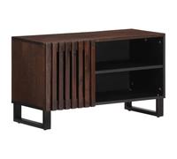 AJJHUUKI Gabinetes y estantes para almacenamiento de medios de comunicación, color marrón, 80 x 34 x 46 cm, madera maciza de mango