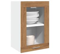 AJJHUUKI Inicio Armarios y Almacenamiento, Armarios de cocina, Armario de Vidrio Colgante Artesanía Roble 40x31x60 cm Madera Ingeniería