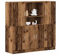 AJJHUUKI Juego de muebles de cocina de 3 piezas, muebles de madera antigua, estanterías, estantes de pared y repisas