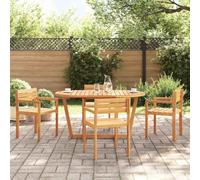 AJJHUUKI Mesa de comedor de jardín ovalada de 150 x 90 x 75 cm, madera maciza de acacia, muebles de exterior, mesas de exterior