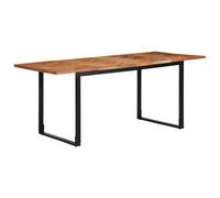 AJJHUUKI Mesa de comedor de madera maciza de acacia, 180 x 90 x 75 cm, para muebles de cocina y comedor