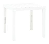 AJJHUUKI Mesa de jardín blanca de 78 x 78 x 72 cm, de plástico, muebles de exterior, mesas de exterior