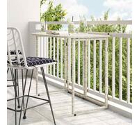 AJJHUUKI Mesa de jardín plegable gris claro 90 x 51 x 75 cm, muebles de ratán polivinílico, muebles de exterior, mesas de exterior