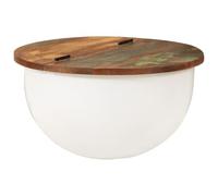 AJJHUUKI Mesas decorativas de madera maciza reciclada, color blanco, 50 x 27 cm