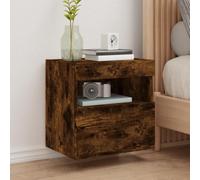 AJJHUUKI Mueble de pared para TV con luces LED, roble ahumado, 40 x 30 x 40 cm, muebles, centros de entretenimiento y soportes de TV