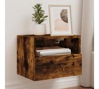 AJJHUUKI Mueble de pared para TV, roble ahumado, 40 x 30 x 30 cm, muebles de madera, centros de entretenimiento y soportes de TV