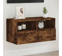 AJJHUUKI Mueble de pared para TV, roble ahumado, 60 x 30 x 30 cm, muebles de madera, centros de entretenimiento y soportes de TV