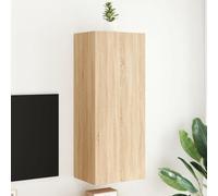AJJHUUKI Mueble de pared para TV, roble Sonoma, 40,5 x 30 x 102 cm, muebles de madera, centros de entretenimiento y soportes de TV