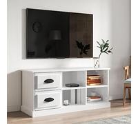 AJJHUUKI Mueble de TV blanco brillante de 102 x 35,5 x 47,5 cm, muebles de madera, centros de entretenimiento y soportes de TV