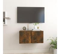 AJJHUUKI Mueble de TV colgante de roble ahumado de 60 x 30 x 30 cm, madera de ingeniería