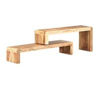 AJJHUUKI Mueble de TV de 2 piezas, muebles de madera de acacia maciza, centros de entretenimiento y soportes de TV