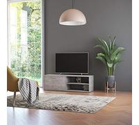 AJJHUUKI Mueble de TV de hormigón gris 120 x 34 x 37 cm, muebles de madera, centros de entretenimiento y soportes de TV