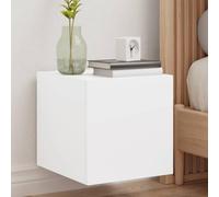 AJJHUUKI Muebles de pared para TV con luces LED, 2 unidades, color blanco, 30,5 x 35 x 30 cm, muebles, centros de entretenimiento y soportes de TV