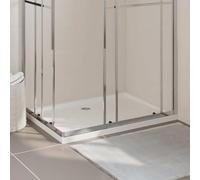 AJJHUUKI Plato de ducha rectangular de plástico ABS, color blanco, 80 x 110 cm