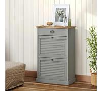 AJJHUUKI Zapatero VIGO 60 x 35 x 96 cm, madera maciza de pino gris