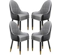 AJKKYFBI Dining Chai YXCUIDP - Juego de 4 sillas de comedor de cuero de microfibra para cocina, sala de estar, salón, dormitorio, balcón, sofá, silla de madera maciza, color café + naranja (negro y
