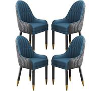 AJKKYFBI Dining Chai YXCUIDP - Juego de 4 sillas de comedor de cuero de microfibra para cocina, sala de estar, salón, dormitorio, balcón, sofá, silla de madera maciza, color café + naranja (gris