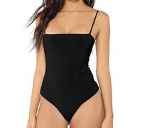 AJMDGW Body con Tirantes Finos Ajustables y Camisola sin Espalda con Cuello Cuadrado for Mujer(A,M)