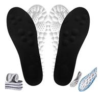 AJMDGW Plantillas, plantilla de espuma suave transpirable, tecnología 4D Cloud que absorbe el sudor, plantilla deportiva con soporte de arco, plantillas ortopédicas de absorción de impactos para