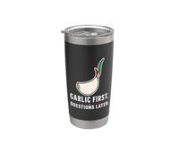 Ajo Primeras preguntas más tarde Divertido amante de la comida italiana Vaso térmico de acero inoxidable de doble pared