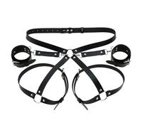 AJOHBM Accesorio de Ropa Negro Gótico - Liguero Ajustable para Mujer, Cinturón con Ligas Punk -0423ZS