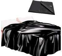 AJOHBM Colcha de matrimonio impermeable con y antideslizante, PVC cubierta colchón 2,2 m x 1,3 m S.Shop negro impermeable -Y8D12W