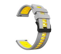 AJOHBM Correa de silicona deportiva de 22 mm compatible con Xia-Omi Watch Global Version Smartwatch Wrist Wand (Color : Gray Yellow, Size : 22mm)