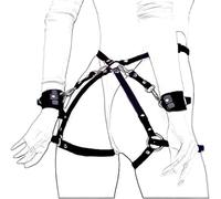 AJOHBM Correa de yoga de piel séxy shóp ajustable para cosplay Sēxtysē y Party Adúlte (negro/rojo)