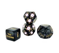 AJOHBM Dados de la Pasión Set Negro 4 Piezas 60 Instrucciones para Parejas Juego para Reavivar la Relación 0115