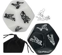 AJOHBM Dados DND Oscuros Brillantes con Bolsa de Almacenamiento para Parejas - Dados DND Poliedricos Divertidos - Y3D14WX6