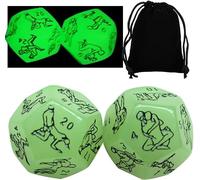 AJOHBM Dados DND Oscuros Brillantes para Parejas - Dados DND Poliedricos Divertidos + Equipados con Bolsa de Almacenamiento - Y3D14WX6