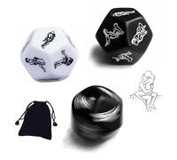 AJOHBM Dados Poliedricos con de Dados, Oscuros Oscuros 2PCS Incluido y Almacenamiento-5D8Y8