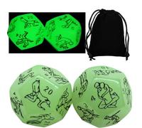 AJOHBM Dados Poliedricos para Parejas - Divertidos Dados Oscuros Brillantes con Bolsa de Almacenamiento -Y9D25W