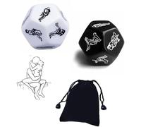 AJOHBM Dados Poliedricos Set para Juegos de Mesa - 2 Dados Oscuros y Bolsa de Almacenamiento Portátil Incluida - 5D23Y10