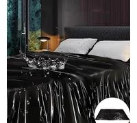 AJOHBM Funda de Colchón para Parejas 220x130 - Negra y Compacta, Máxima Protección en el Dormitorio para Vosotros Dos 1107