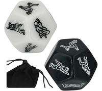 AJOHBM - Juego de 2 conchas de dados poliédricos y acrílicos y aleatorios (bolsa incluida), color negro