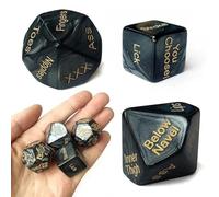 AJOHBM Juego de Dados para Parejas, 4 Piezas Negro: para Juego en el Dormitorio para Dos, 12 Posturas y 60 Acciones para Reavivar la Intimidad 1031